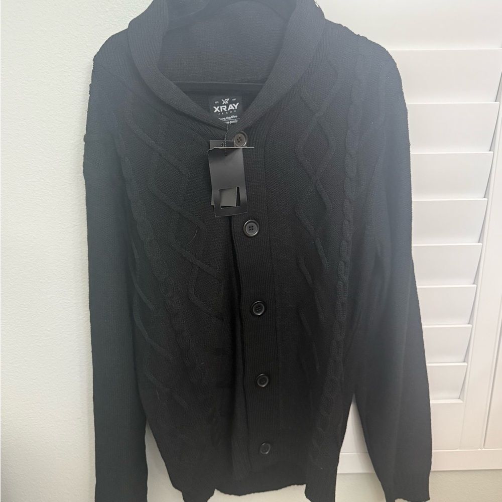 Brand new XRay Men's Black Cable Knit Cardigan xxl